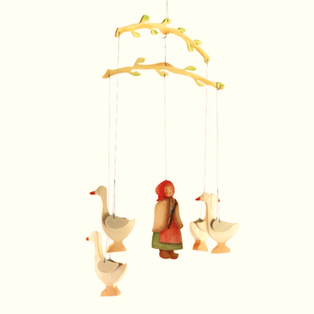 Ostheimer Goose Girl Wooden Baby/ Kids Waldorf Mobil Germany NEW in package 🌲